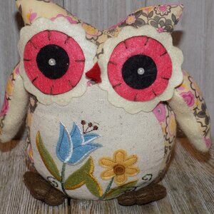 OWL FLORAL FLOWER HOME DECO STUFFED ANIMAL  *